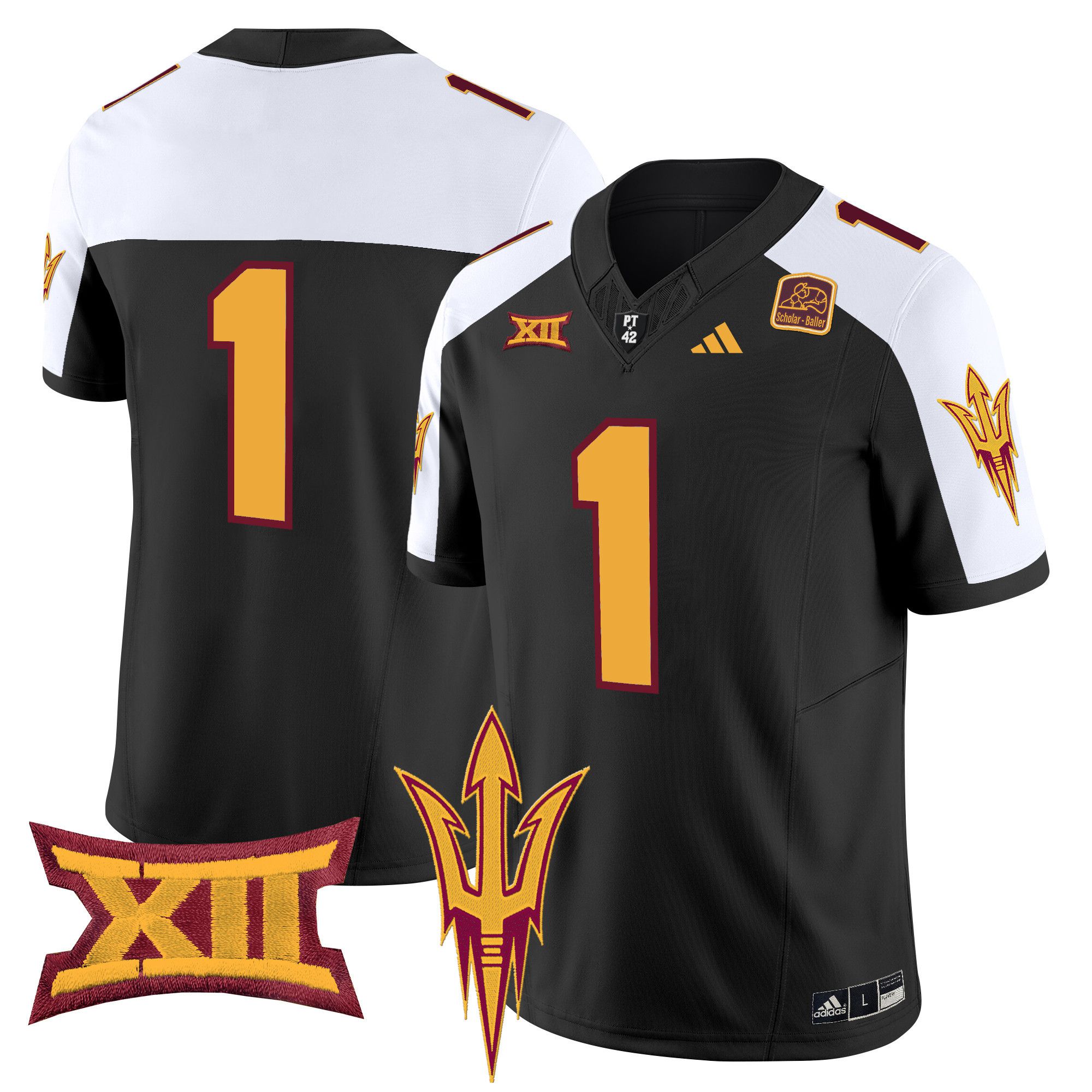 Men Arizona State Sun Devils #1 No Name Black 2024 Vapor Limited NCAA Jersey